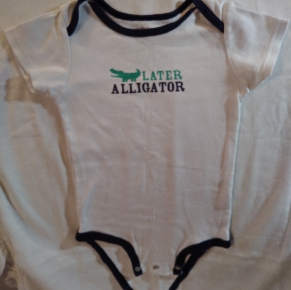 Carter's Boys Onesies saying "Later Alligator" 18